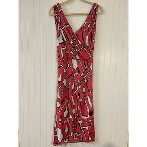 Escada dress coral, black and white sz 38 / medium